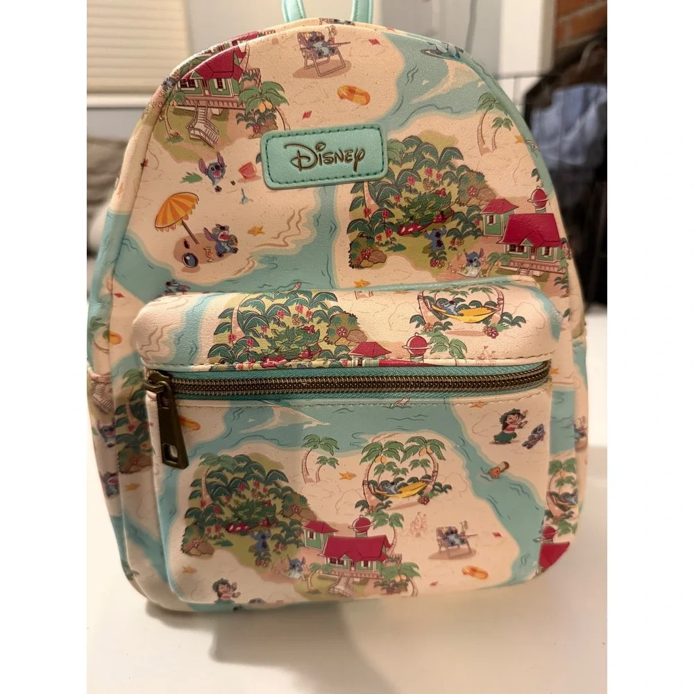 Very Rare Disney Loungefly Lilo & Stitch Tropical Island‎ Mini Backpack
